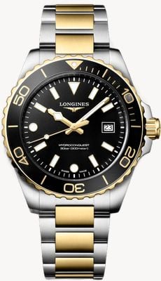 LONGINES HydroConquest Quartz (42mm) Black Sandblasted Dial / Two-Tone Stainless Steel Bracelet L37693567