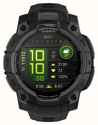 Garmin Instinct 3 AMOLED Outdoor GPS Smartwatch (45mm) Black with Black Band 010-02936-00