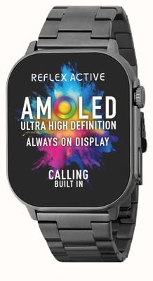 Reflex Active Series 29 Amoled Smart Calling Watch (36mm) Black Stainless Steel Bracelet RA29-4082