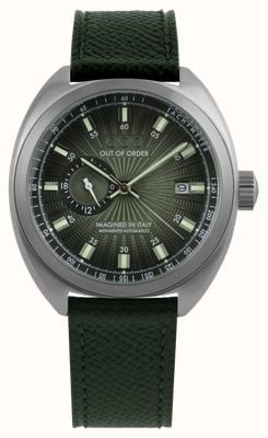 Out Of Order Torpedine Jade Automatic (42mm) Green Guilloché Dial / Green Leather Strap Watch OOO.001-31.VE.GU