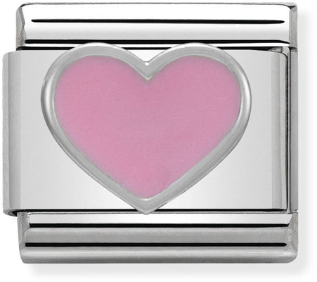 Nomination Classic Pink Hearts Sterling Silver & Steel Enamel Charm 330202/18