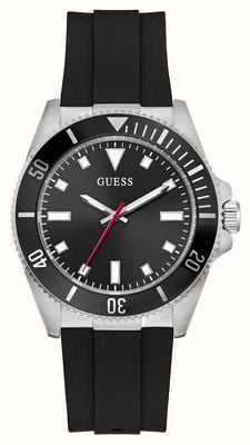 Guess CLIFF (41mm) Black Sunray Dial / Black Silicone Strap GW0969G1