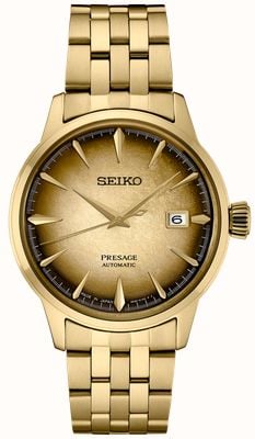 Seiko Presage ‘Half and Half’ Cocktail Time (40.5mm) Gold Dial / Gold-Tone Stainless Steel Bracelet SRPK48J1