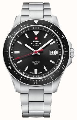 Swiss Military by Chrono Men's Sports (42mm) Black Dial / Stainless Steel Bracelet SM34082.01