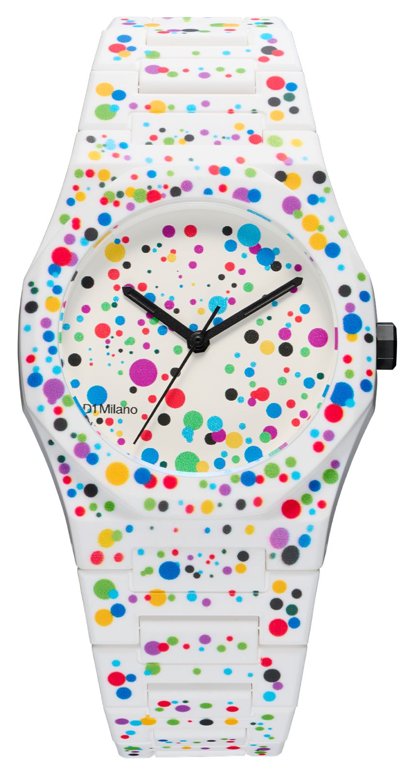 D1 Milano PCBU12 Polycarbon Dot 02 (37mm) Matte White Dot Watch