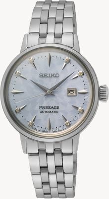 Seiko Presage Cocktail Time 'Skydiving' Diamond Twist (30.3mm) Blue Dial / Stainless Steel Bracelet Watch SRE007J1