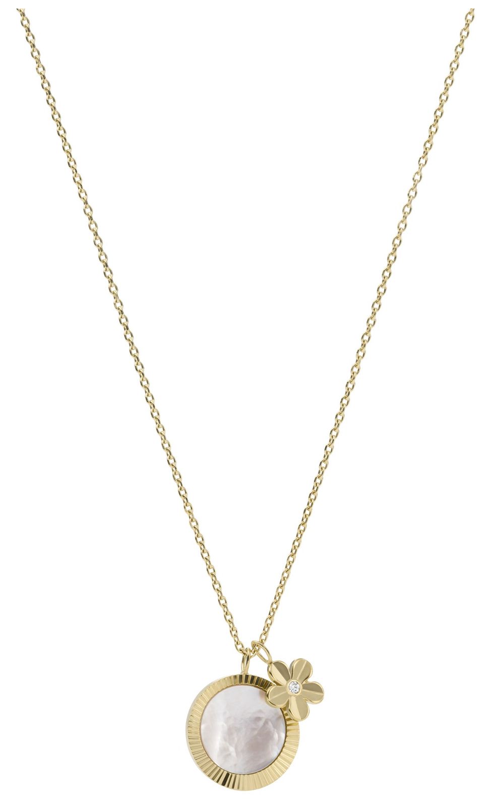 Fossil JF04023710 Women's Gold-Tone Mother-of-Pearl Flower Jewellery