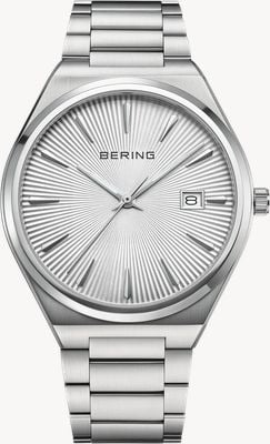 Bering Classic Quartz (40mm) Silver Gradient Dial / Stainless Steel Bracelet Watch 17640-704