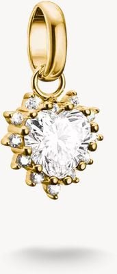 Thomas Sabo THOMAS SABO Charm Club Connect 18ct Yellow Gold Plated Heart Cut Cubic Zirconia Charm CC1279-M01-14