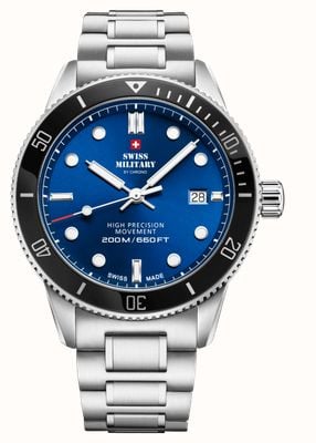 Swiss Military by Chrono Men's Dive (41.5mm) Blue Dial / Stainless Steel Bracelet SM34088.02