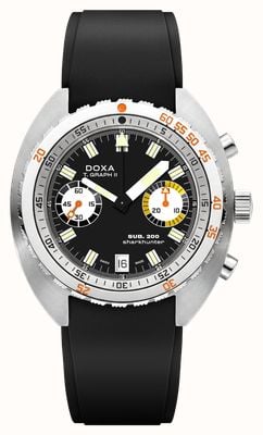 DOXA SUB 200 T.GRAPH II Sharkhunter (42mm) Black Iconic Dial / Black FKM Rubber Strap Watch 806.10.101.20