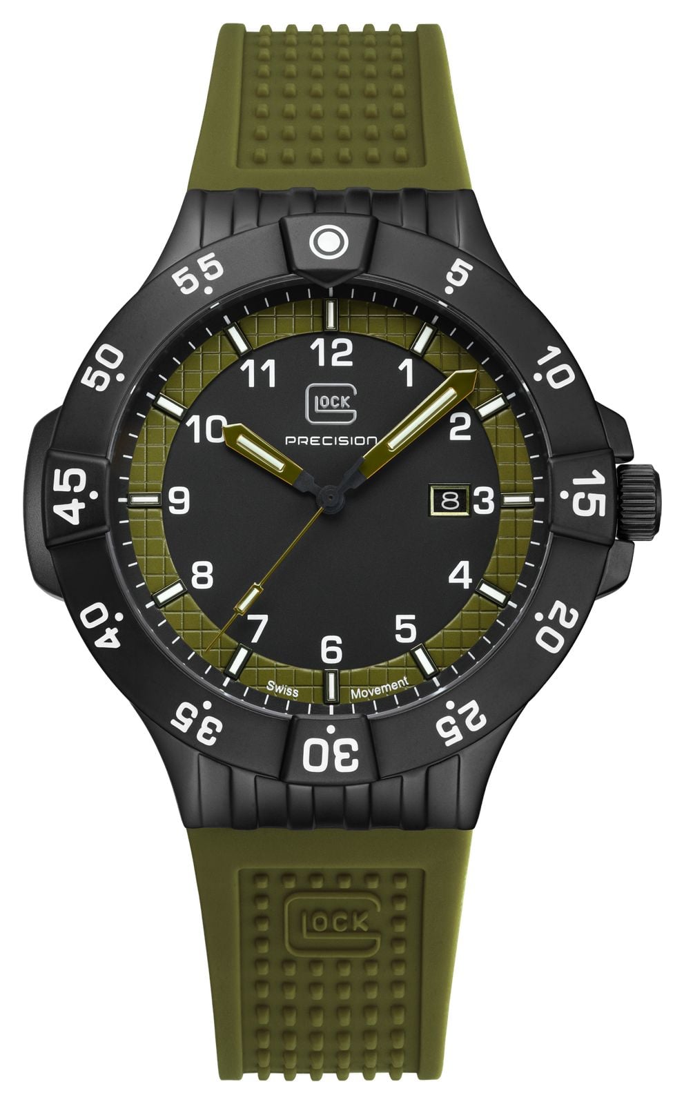 GLOCK Precision GW-15-4-22 Date Quartz (43mm) Black & Army Watch