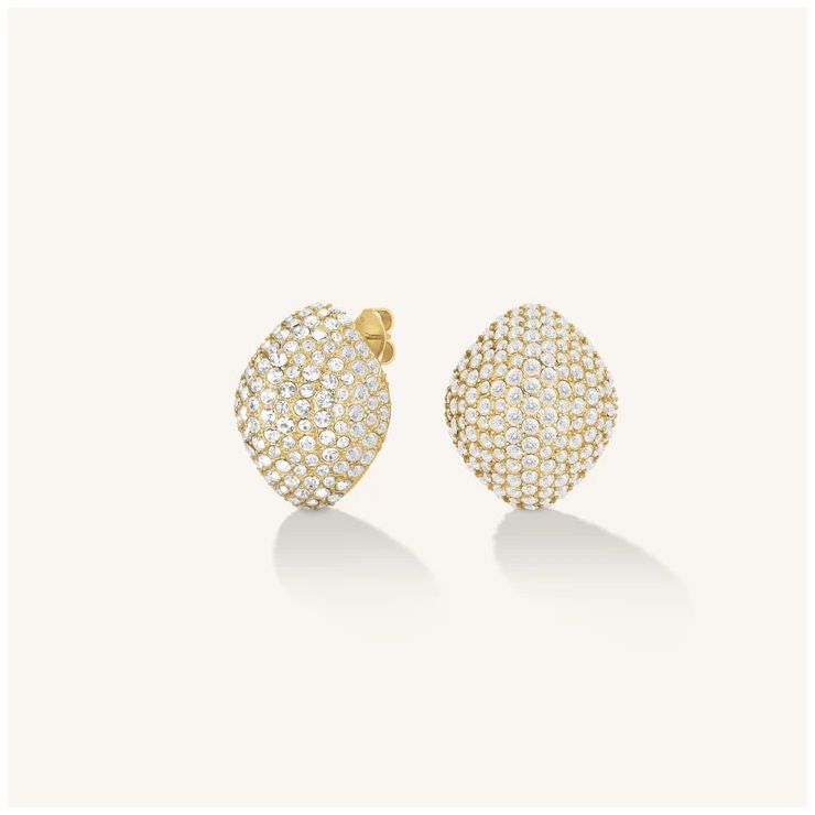 Rosefield Jewellery JEPBG-J1222 PavÃ© Big Studs Gold Tone
