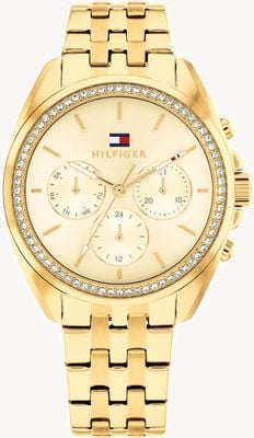Tommy Hilfiger Mellie Multifunction (36mm) Gold Dial / Gold PVD Stainless Steel Bracelet 1782803