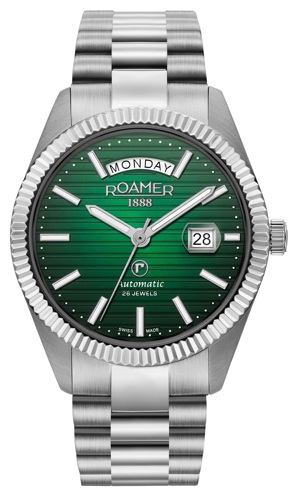 Roamer 981666 41 75 50 Primeline Daydate II Green Dial 42mm Watch