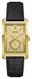 Guess Hugh Champagne Sunray Dial Black Leather Strap GW1152G2