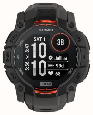 Garmin Instinct 3 SOLAR Outdoor GPS Smartwatch (50mm) Black with Charcoal Band 010-02935-00