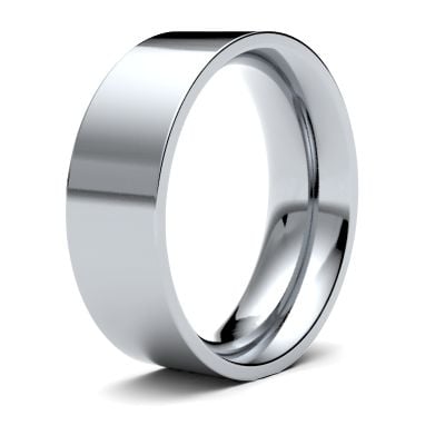James Moore Wedding Rings | 9ct White Gold | 7mm | Heavy | Flat Court | AG_7LHE-9W
