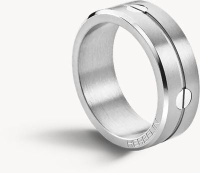 Herbelin Newport Ring - Brushed And Polished Stainless Steel - 8mm