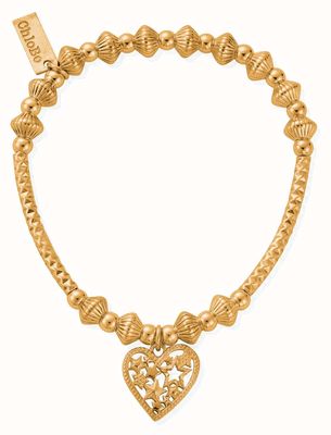 ChloBo Pattern Noodle Disc Starry Heart Gold-Plated Bracelet GBHNCD3381