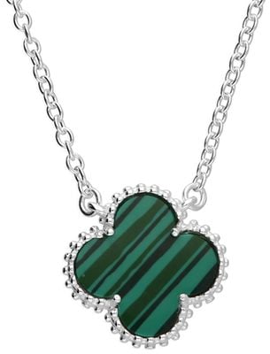 CME Leicester Limited Green Malachite Quatrefoil Clover Necklace 40cm+5cm H6401/G
