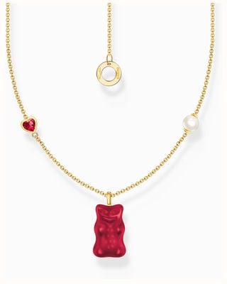 Thomas Sabo x HARIBO Red Goldbear Pendant Gold-Plated Sterling Silver Necklace 45cm KE2206-430-10-L45V