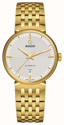 RADO Florence Automatic (39mm) Embossed Silver-White Dial / Gold PVD Stainless Steel Bracelet R48904013