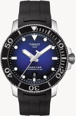 Tissot Seastar 1000 Men's Powermatic 80 Automatic Black Rubber Watch T1204071704100