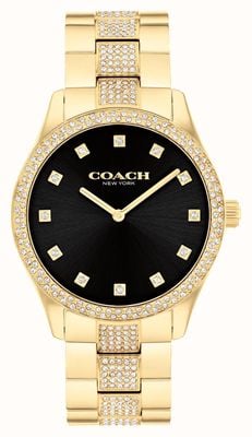 Coach Brooks (38mm) Black Dial / Gold-Tone Stainless Steel Bracelet 14400035