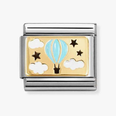 Nomination Classic Blue Hot Air Balloon 18ct Gold Charm 030289/17