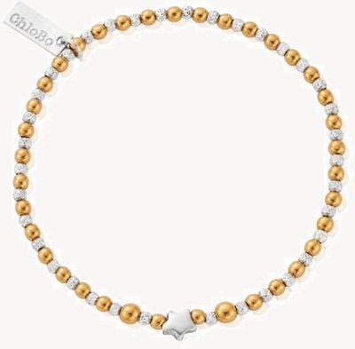 ChloBo Gold And Silver Inset Star Bracelet GMBSTAR