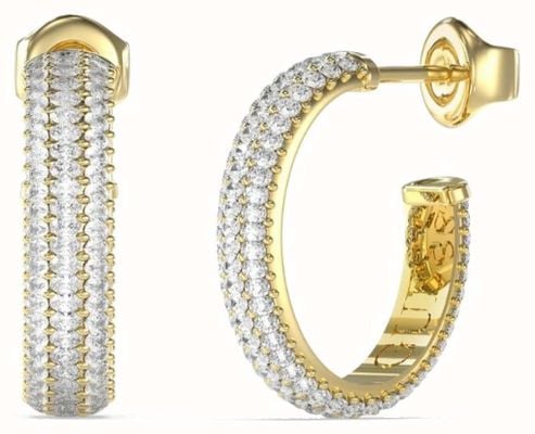 Guess Essenza Women's Gold Cubic Zirconia Hoop Earrings UBE06020YG