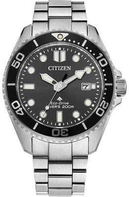 Citizen Eco-Drive Promaster Diver (41mm) Black Dial / Stainless Steel Bracelet BN0261-51E
