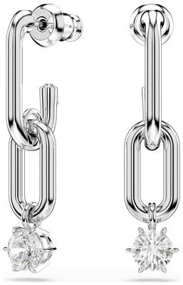 Swarovski Constella Drop Earrings Round Cut, White, Rhodium Plated 5728584
