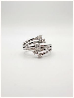 9k White Gold 5 Stone Diamond Ring JM3106