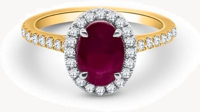 Pre-owned Ladies Pre Owned 18ct Ruby and Diamond Halo Ring J63228