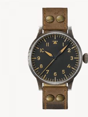 Laco Mülheim an der Ruhr Erbstück Handwinding (39mm) Black Dial / Brown Leather Pilot Strap 862096
