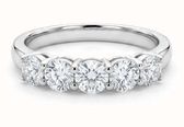 Round Brilliant Natural Diamond 18ct White Gold Five Stone Ring JM5872