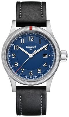 Hanhart PIONEER One Automatic (42mm) Blue Dial / Black Leather Strap - M 762.270-7010