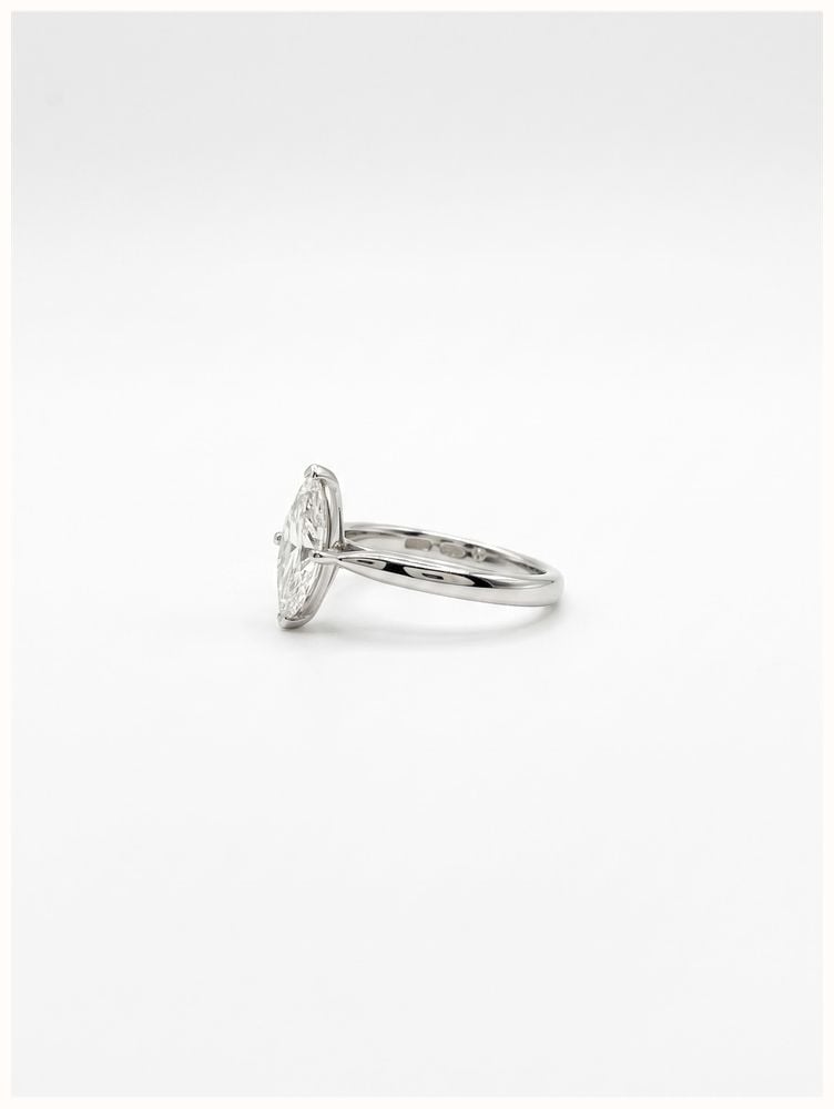 1.01ct Marquise Natural Diamond Platinum Solitaire Ring ENG33735 - alternate view 2