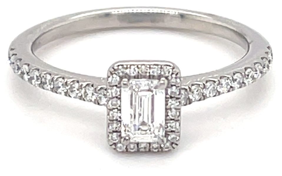 GEMEX ENG4043 Platinum 0.31ct 0.56ct Total Emerald Cut Jewellery