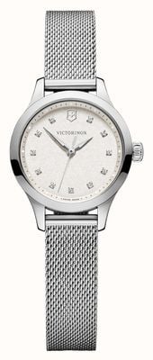 Victorinox Alliance XS (28mm) Ivory White Dial / Stainless Steel Mesh Bracelet 241878