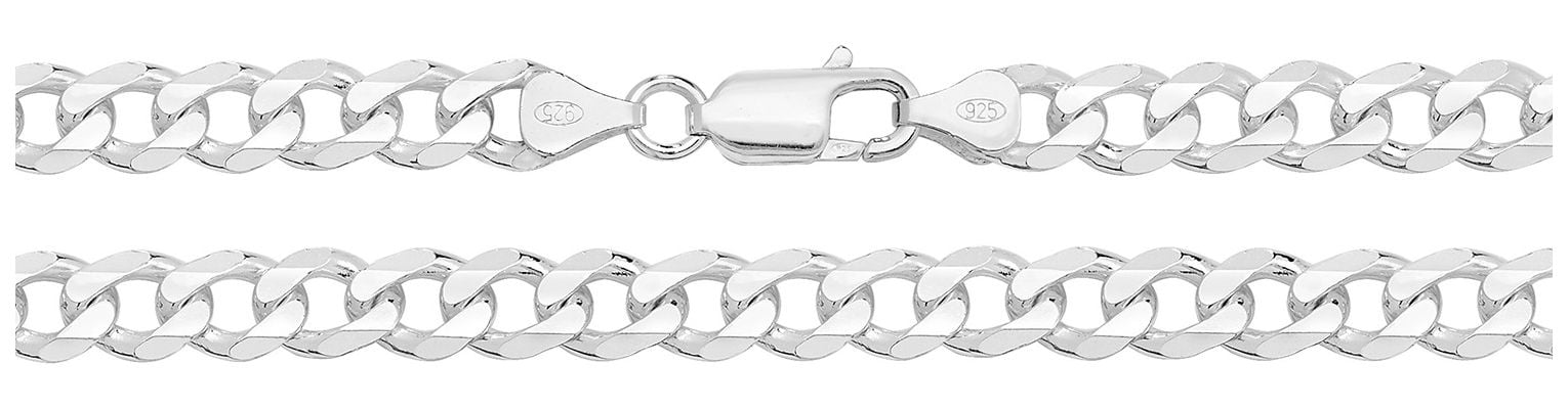 Treasure House G1003/08 Silver Mens Curb Chain Bracelet 8 Jewellery