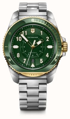 Victorinox Journey 1884 Quartz (43mm) Green Dial / Stainless Steel Bracelet 242012