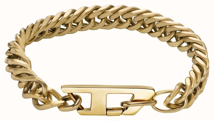 Diesel Men's D Logo Gold-Tone Stainless Steel Chain Bracelet DX1511710