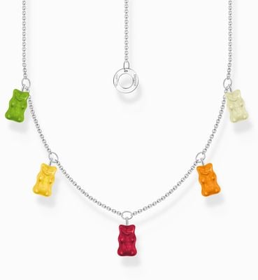 Thomas Sabo x HARIBO Multicoloured Goldenbears Sterling Silver Necklace 45cm KE2205-017-7-L45V