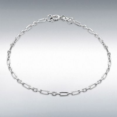 Sterling Silver 2mm Diamond Cut Figaro Belcher Bracelet 8.25.0062