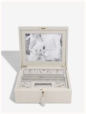 Stackers Medium Luxury Photo Jewellery Box Oatmeal 76986