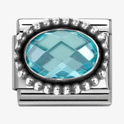 Nomination Classic Light Blue Oval Bead Steel Charm 330607/006