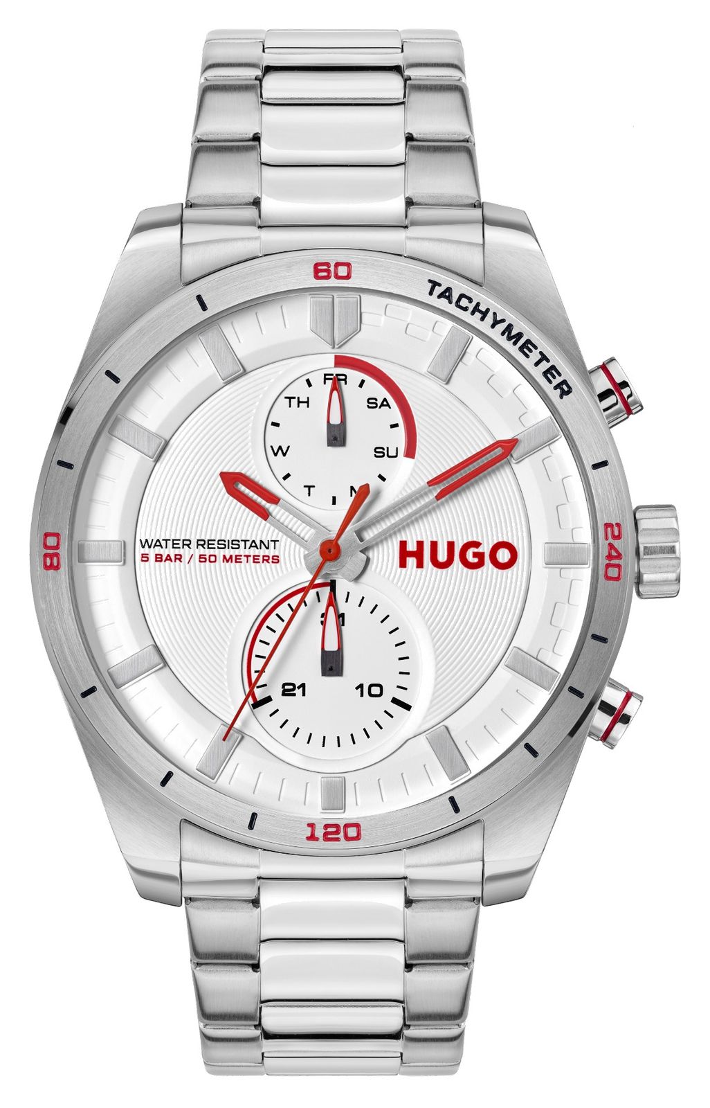 HUGO 1530373 Men's #Fast (44mm) White Dial / Stainless Steel Watch